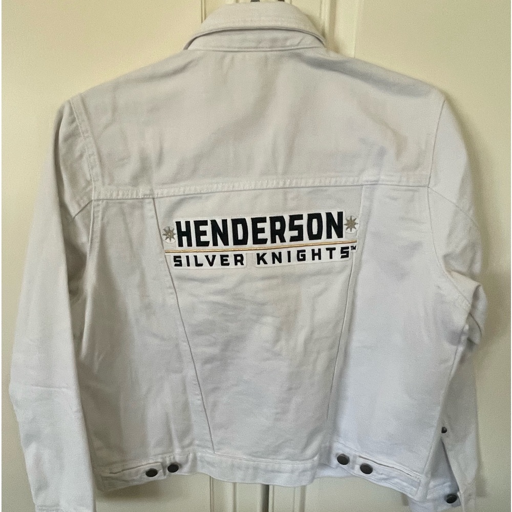 Henderson silver knights white denim jacket M